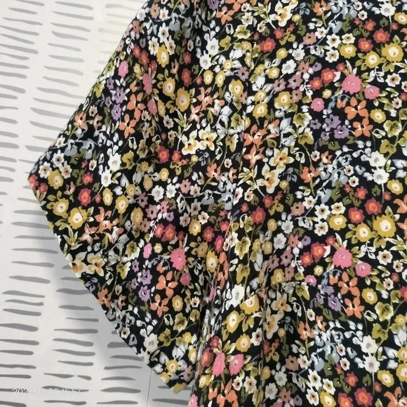 LOFT Size SP Short Sleeves Floral Ruffle Hem Boho Lightweight Short Dress - Picture 5 of 12